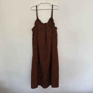 Zara Mustard and Black Checkered Dress‎